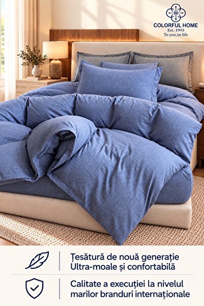 COLORFUL HOME Double Duvet Cover Set , with Stretchy, 4 pieces, thick, linen ...