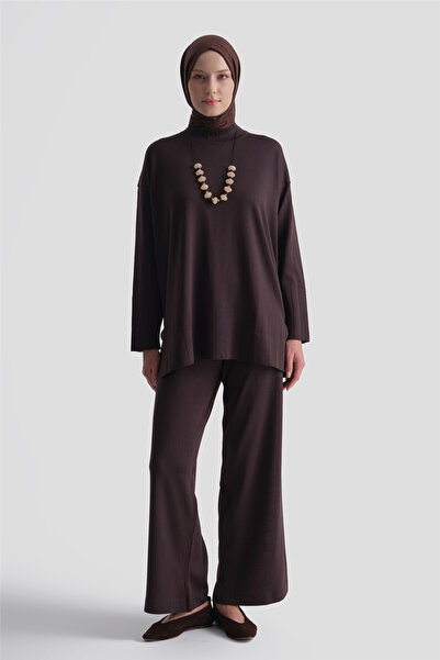 Armine Basic Knitwear Set Bitter Brown