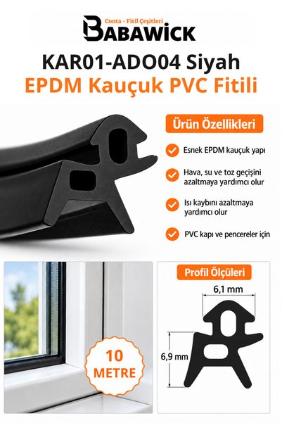 BABAWİCK EPDM Kauçuk Siyah Yağlı Tadilat Contası Kar-01 ADO-04 Uzun Ömürlü Ka...