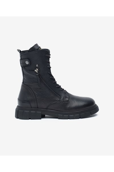 Greyder Kadın Siyah Hakiki Deri Military Bot 6K2UB32720