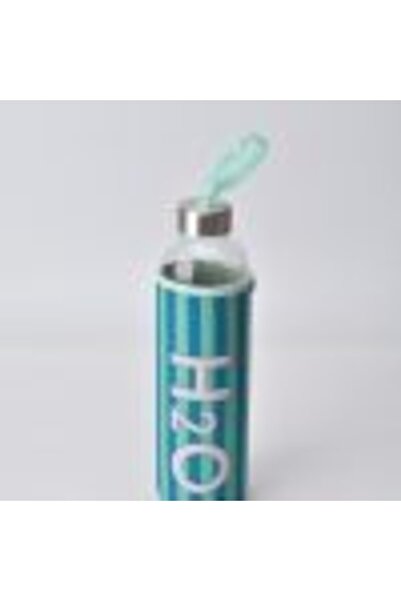 H2O Desenli Kilifli 750 ml Glass Bottle * Line Green