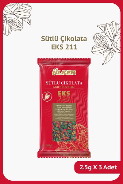 Ülker Sütlü Kuvertür Çikolata - EKS 211 - 2.5kg - 3 Adet