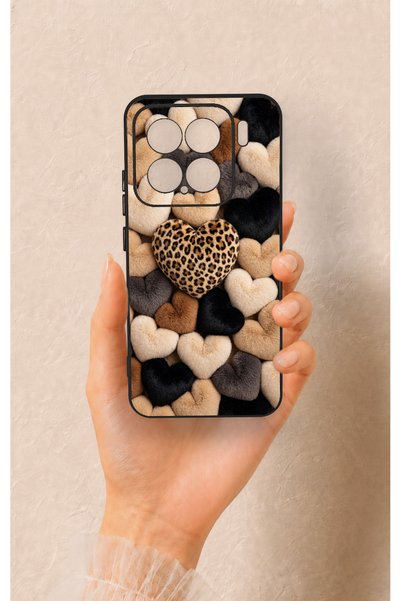 Vip Case Mi 15 5g Compatible Heart Fur Pillow Patterned Silicone Case