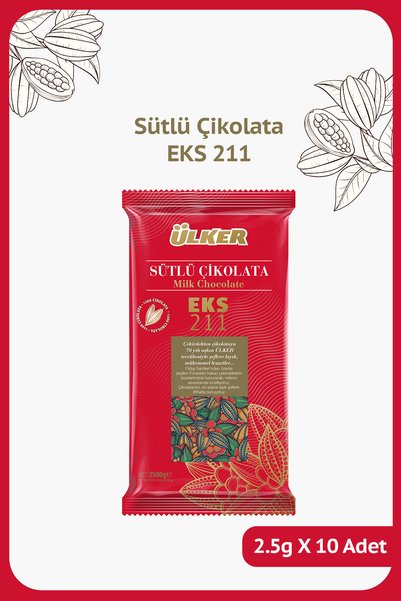 Ülker Sütlü Kuvertür Çikolata - EKS 211 - 2.5kg - 10 Adet