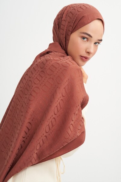 carell Luxe Desen Liora Cotton Shawl Cream