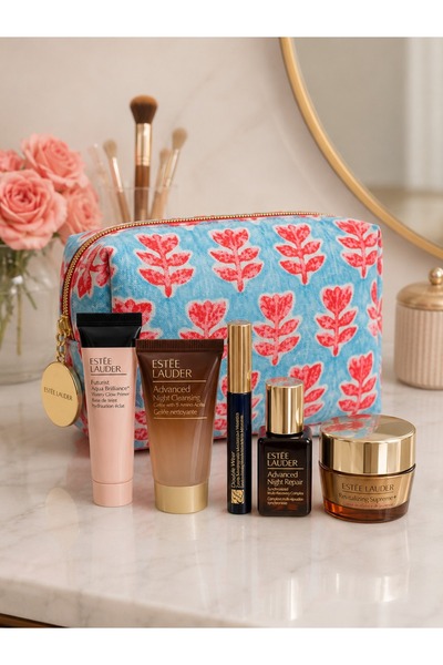 Estee Lauder Makeup Bag and Makeup Set 6 Pieces