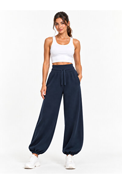 De Carte Women's High Waist Modal Fabric Loose Fit Baggy Jogger Sweatpants wi...