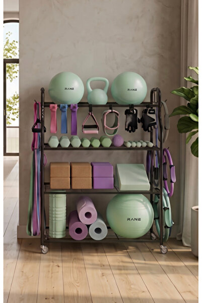 Rane Fitness Equipment Kettlebell Pilates Çemberi Yoga Roller Dambıl Direnç Bandı Atlama İpi Ve Daha Fazlası İçin Stand Siyah Renk