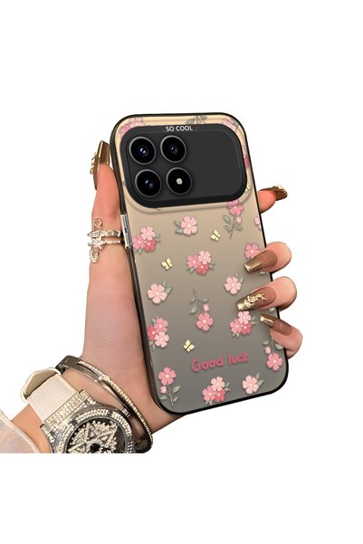 Hontinga Poco F8 Pro 5g Compatible Silicone Edge Hard Back Case Floral Patter...
