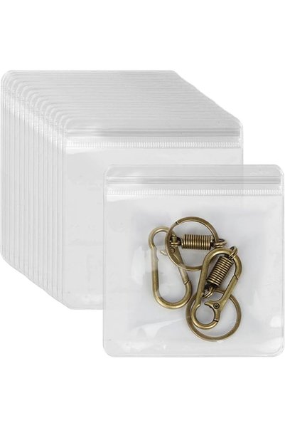 Glarks 50pcs 7 x 10cm Zipper Lock Clear Plastic Bags Set, Clear Plastic Reclo...
