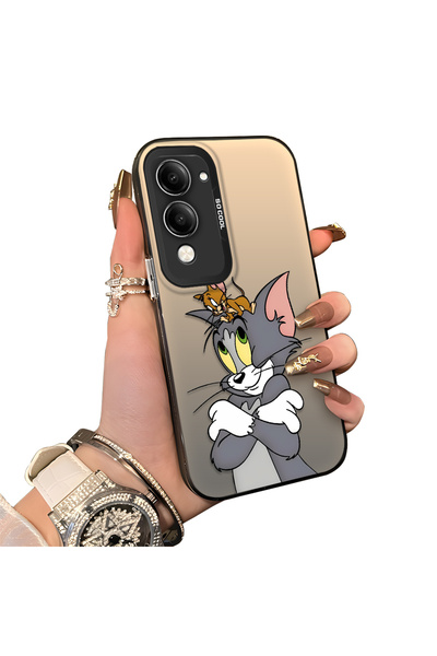 Hontinga Vivo Y04 Compatible Silicone Edge Hard Back Case Mouse Pattern Coupl...