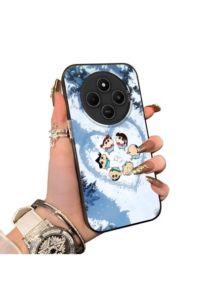 Hontinga For Redmi 14C 4g Compatible Silicone Edge Hard Back Case Anime Patte...