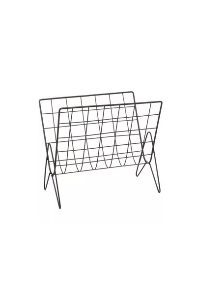 Aria Trade Μεταλλική θήκη περιοδικών, μαύρη, 35.5x31.5x18.5 εκ.