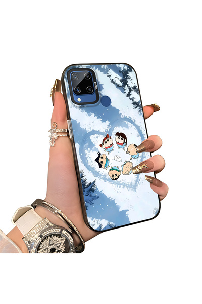 Hontinga حافظة هاتف متوافقة مع Realme C15 مصنوعة من السيليكون بحافة صلبة وخلف...