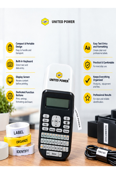 UNİTED POWER LetraTag Portable Handheld Label Maker (UP-DY-LT110H) – Electron...