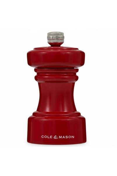 COLE AND MASON مطحنة ملح حمراء لامعة من كول آند ماسون H233069 هوكستون، 104 ملم