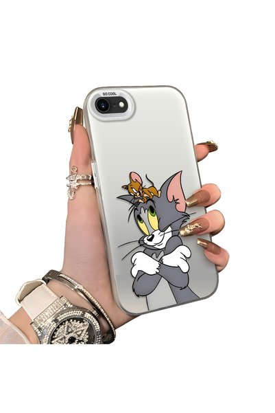 Hontinga iPhone 8 Compatible Silicone Edge Hard Back Case Mouse Pattern Lovin...
