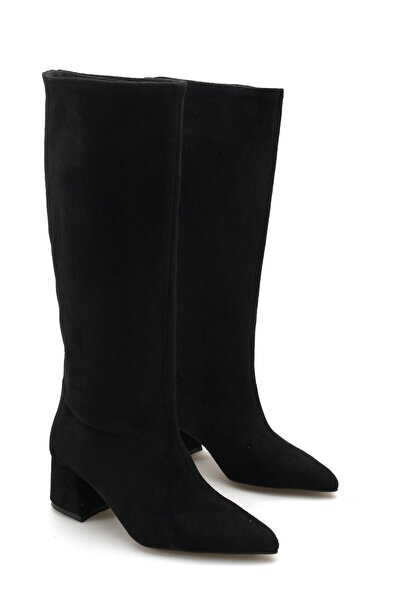 MODAADAM Women's Mordi Short Heeled Boots - Black Suede