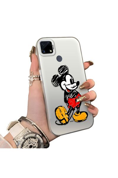 Hontinga Realme C25 Compatible Silicone Edge Hard Back Case Mickey Patterned ...