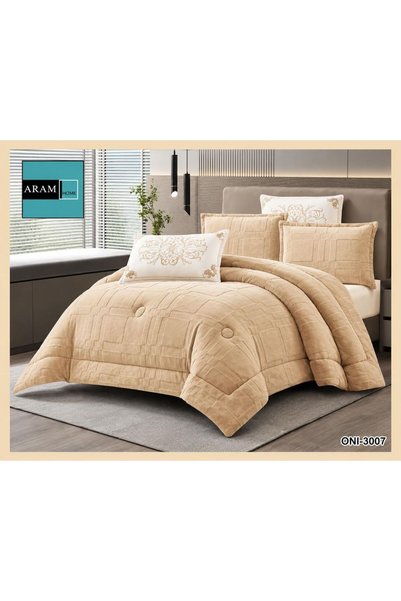 Aram Home Winter Heavy Comforter Bed Cover 260X240Cm 6Pcs Geometric Luxury Co...