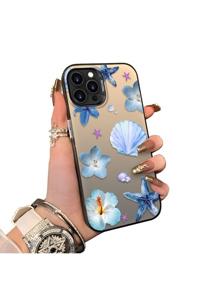 Hontinga For iPhone 14 Pro Compatible Silicone Edge Hard Back Case Sea Star P...