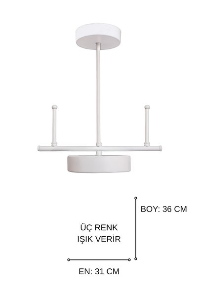 Turanconcept Çello Led Tekli Avize Modern Tasarım Enerji Tasarruflu 3 Renk Işık Antre Mutfak Koridor Çocuk Odası Cafe
