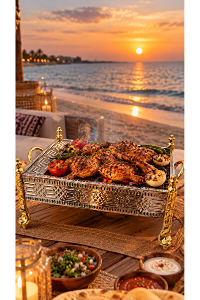 ABAREEK Charcoal brazier (heritage grill) made of stainless steel with herita...