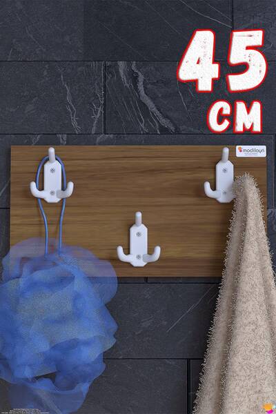 Modilayn Geyi̇k 9-Hook Bathroom Hanger Set of 3 (41.4X9.6 cm) - Stylish Desig...