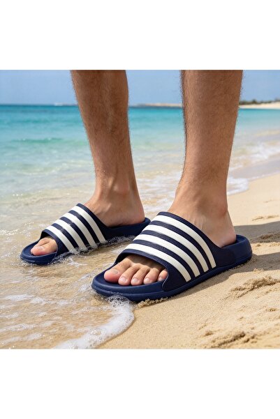 Almajeed Store Striped Slide Sandals, Thick Lightweight EVA Slippers, Non-Sli...