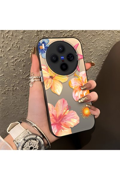 CHICASELUX حافظة هاتف متوافقة مع Vivo X300 بنمط الأزهار الاستوائية ونمط الشمس...