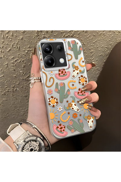 CHICASELUX Redmi Note 13 Pro 5g Compatible Western Cowboy Cactus and Sun Patt...