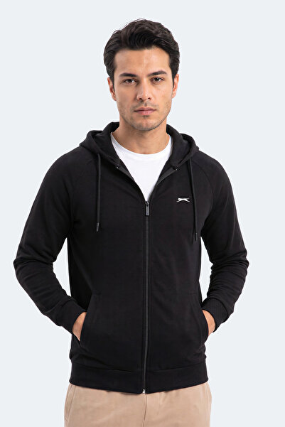 Slazenger Hanorac negru cu glugă și buzunare pentru bărbați FREEWILL