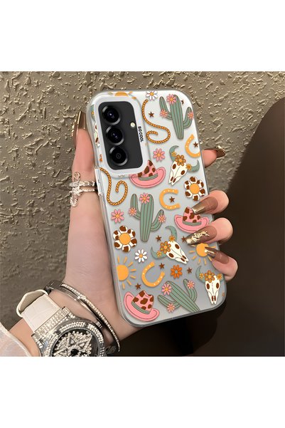 CHICASELUX Samsung Galaxy A36/A56 Compatible Western Cowboy Cactus and Sun Pa...