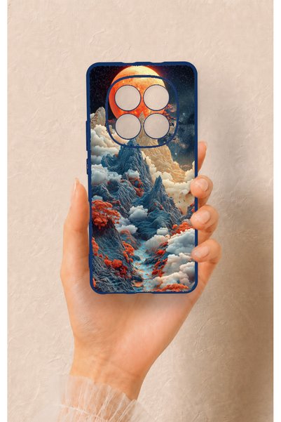 Vip Case Redmi Note 15 4g Compatible Red Moon Patterned Silicone Case