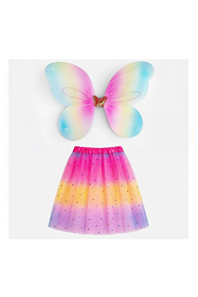 Generic Brand Set Deghizare Aripi Fluture si Fusta Tutu Curcubeu