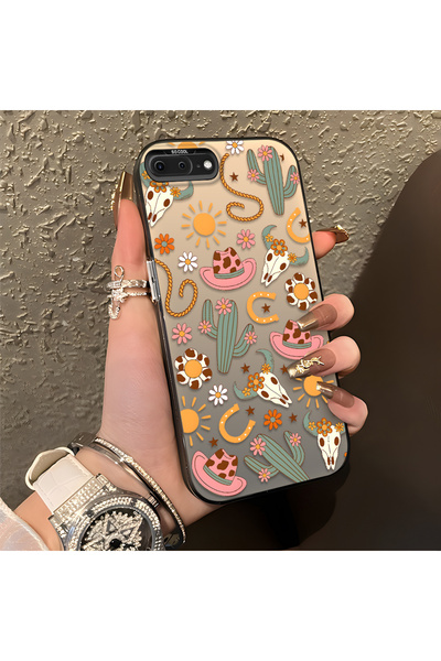 CHICASELUX حافظة هاتف متوافقة مع iPhone 7 Plus/8 Plus بتصميم صبار رعاة البقر ...