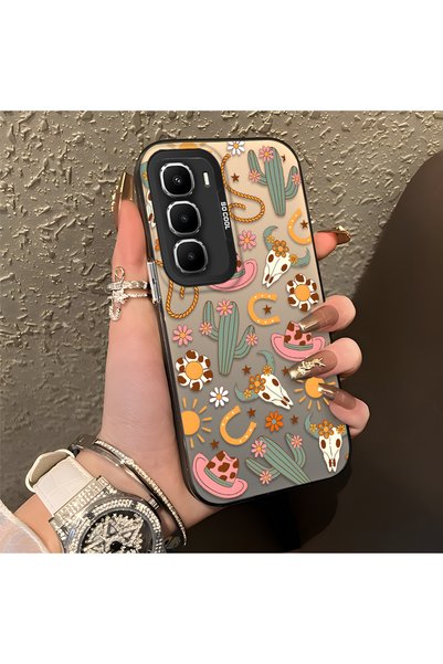 CHICASELUX حافظة هاتف Infinix Hot 60 Pro المتوافقة مع تصميم الصبار والشمس على...