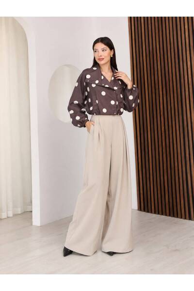 mylunessa Zr Brown Polka Dot Short Bomber Trench Coat