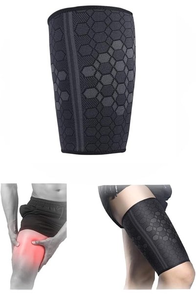 NALACAL Thigh Compression Sleeves, Hamstring and Quad (Pair) Upper Leg Brace ...