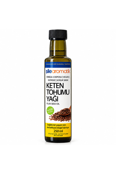 Şile Natural Şile Aromatik Keten Tohumu Yağı 250 ml – Soğuk Sıkım, Vegan, Ome...
