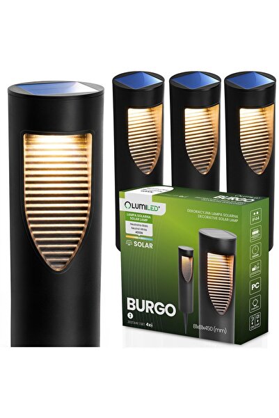 Lumiled 4x Lampă solară LED de grădină pentru stâlp 34cm BURGO 4000K IP44