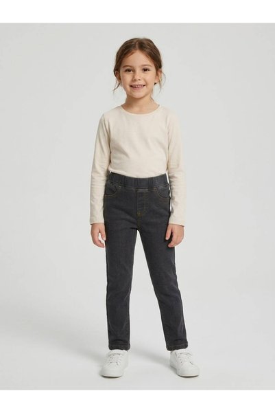 Esprix Kids Kız Çocuk Beli Lastikli Power Likralı Esnek Tayt Kot Pantolon
