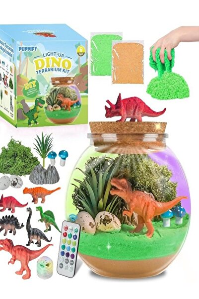 Siotay Set creativ manual borcan luminos DIY cu dinozaur, jucărie pentru copi...