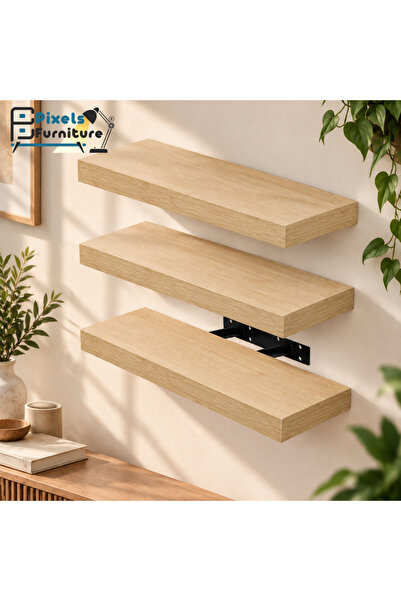 PixelsFurniture مجموعة من 3 قطعة ارفف عائمة للحائط من بكسل الأثاث, غرفة المعي...