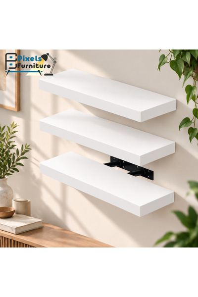 PixelsFurniture مجموعة من 3 قطعة ارفف عائمة للحائط من بكسل الأثاث, غرفة المعي...