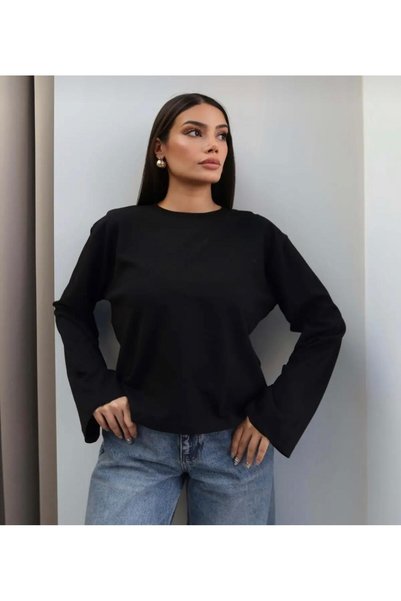 vipelmoda بلوزة كبيرة الحجم بأكمام واسعة