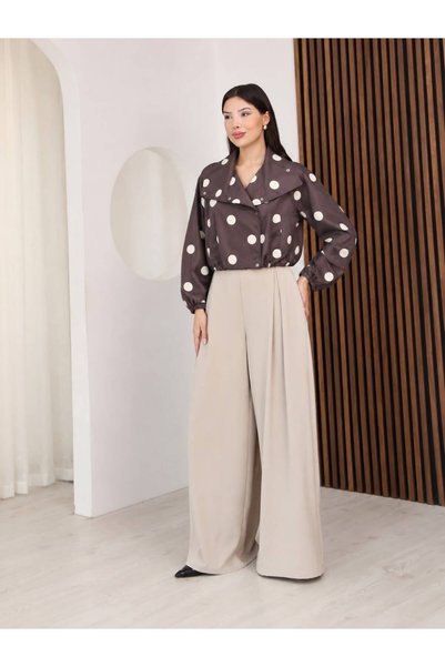 mylunessa Trenci bomber scurt cu buline maro Zr