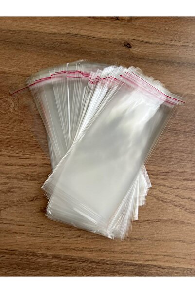 Şeffaf Yapışkanlı Poşet 8x20 cm Ambalaj Poşeti – 50 Adet