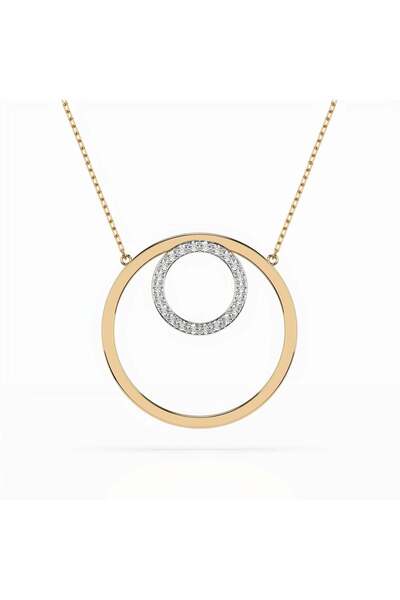 G&T JEWELS Μινιμαλιστικό Κολιέ από Μασίφ Χρυσό με Στρογγυλό Διαμάντι – 0.13 ct