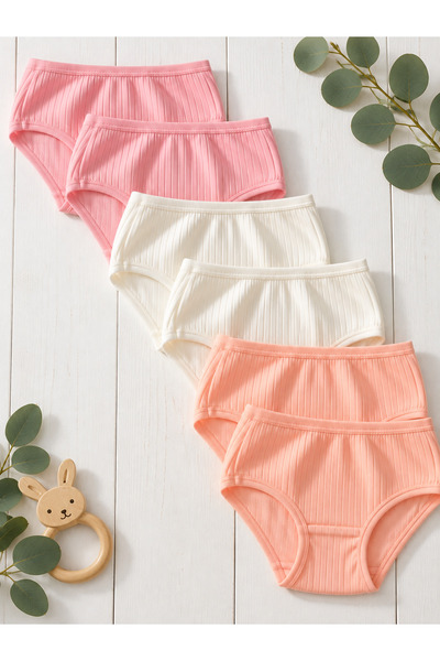 Panfilia 100% Cotton Girls' Panties 6-Pack / Briefs / Underwear